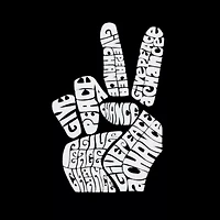 Women's Plus Word Art T-shirt - PEACE FINGERS