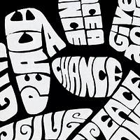 Women's Plus Word Art T-shirt - PEACE FINGERS