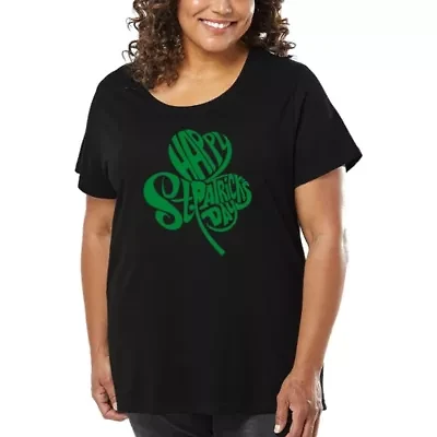 Women's Plus Word Art T-shirt - St. Patrick's Day Shamrock