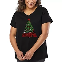Have Yourself a Merry Little Christmas - Women's Plus Word Art V-Neck