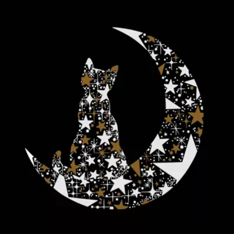 Cat Sitting On Moon - Women's Plus Word Art Tank Top