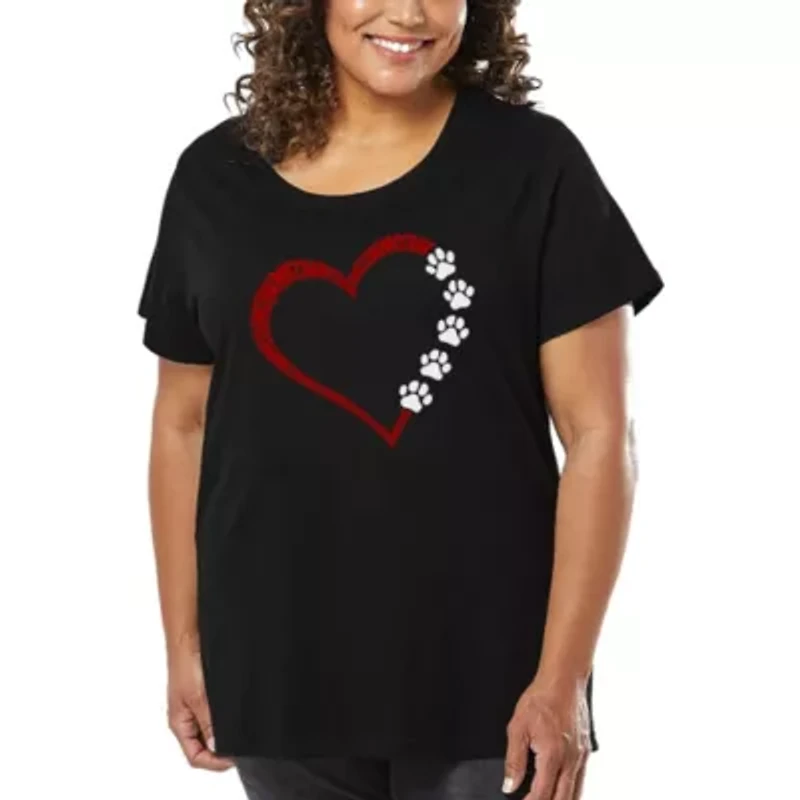 Meow Heart - Women's Plus Word Art T-Shirt