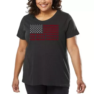 Women's Plus Word Art T-shirt - God Bless America