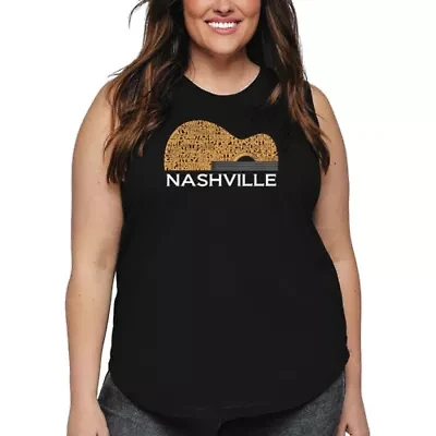 Nashville Guitar - Women's Plus Word Art Tank Top