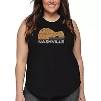 Nashville Guitar - Women's Plus Word Art Tank Top