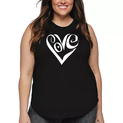 Script Heart - Women's Plus Word Art Tank Top