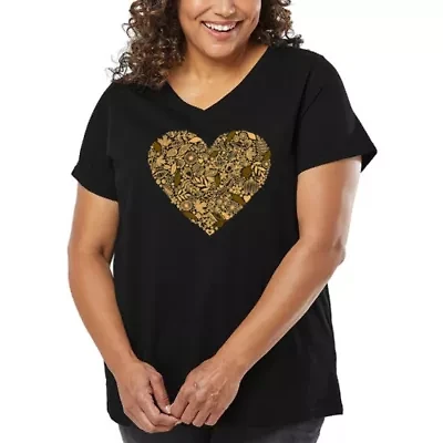 Fall Vibes  - Women's Plus Word Art V-Neck