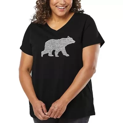 Women's Plus Word Art V-Neck - Mama Bear