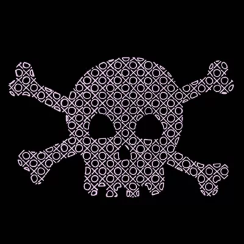 Women's Plus Word Art V-Neck - XOXO Skull