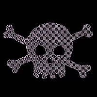 Women's Plus Word Art V-Neck - XOXO Skull