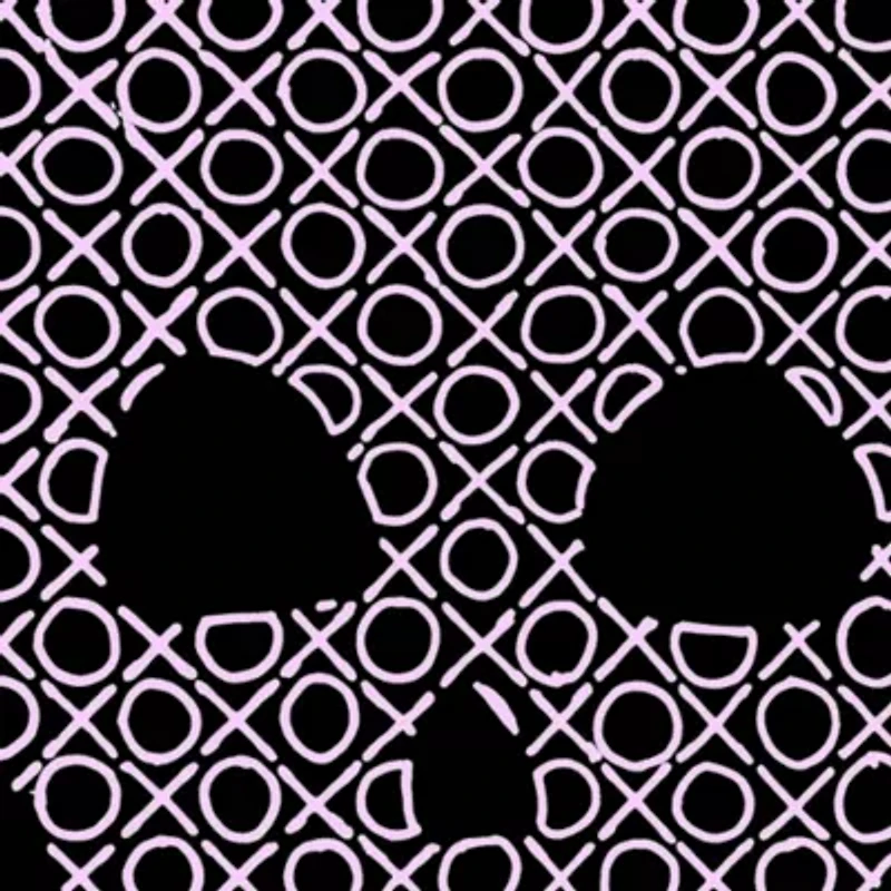 Women's Plus Word Art V-Neck - XOXO Skull