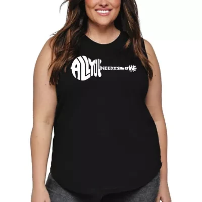 Women's Plus Word Art Tank Top - All You Need Is Love