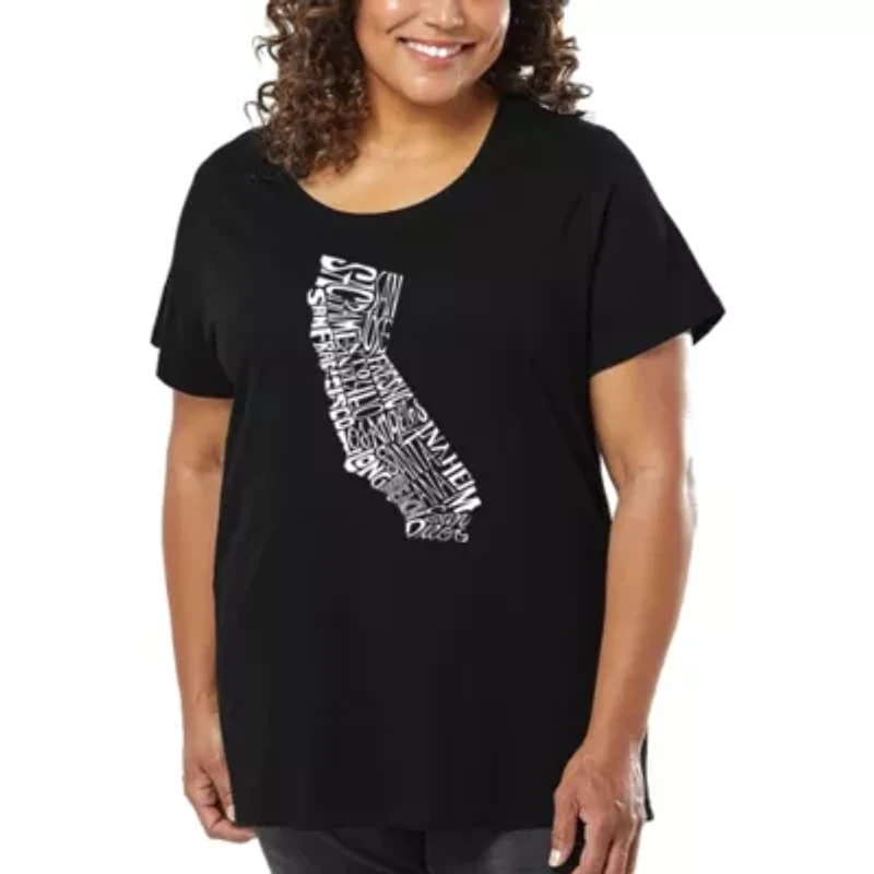 Women's Plus Word Art T-shirt - California State