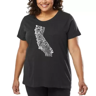 Women's Plus Word Art T-shirt - California State