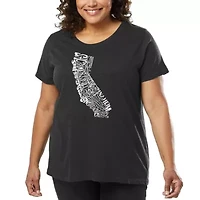 Women's Plus Word Art T-shirt - California State