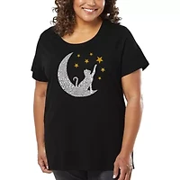 Cat Moon - Women's Plus Word Art T-Shirt