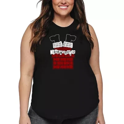 Chimney Santa - Women's Plus Word Art Tank Top