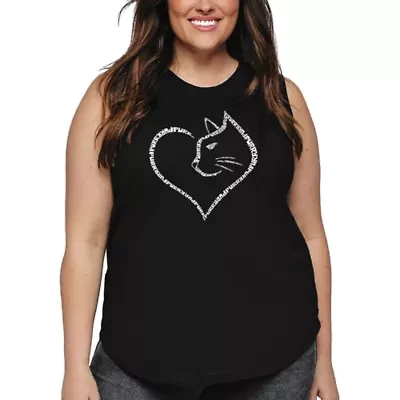 Cat Heart - Women's Plus Word Art Tank Top