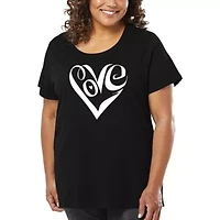 Script Heart - Women's Plus Word Art T-Shirt