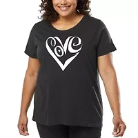 Script Heart - Women's Plus Word Art T-Shirt