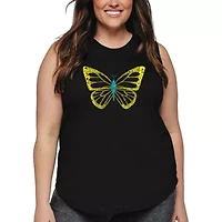 Women's Plus Word Art Tank Top - Butterfly