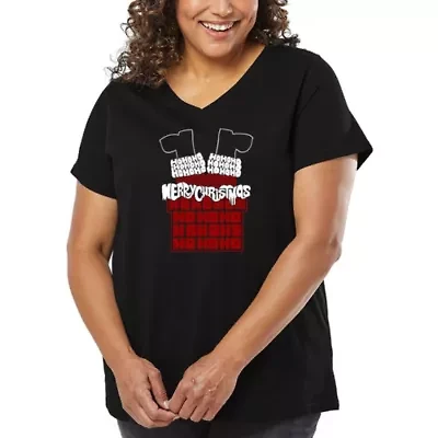 Chimney Santa - Women's Plus Word Art V-Neck