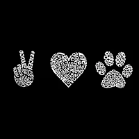 Women's Plus Word Art V-Neck - Peace Love Dogs
