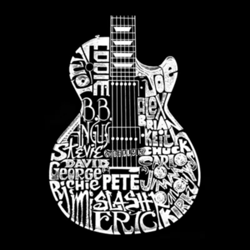 Women's Plus Word Art T-shirt - Rock Guitar Head