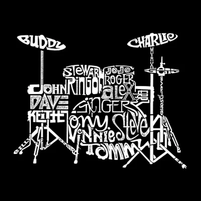 Women's Plus Word Art V-Neck - Drums