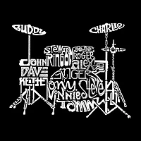 Women's Plus Word Art V-Neck - Drums