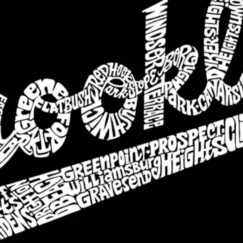Women's Plus Word Art V-Neck - Brooklyn Neighborhoods