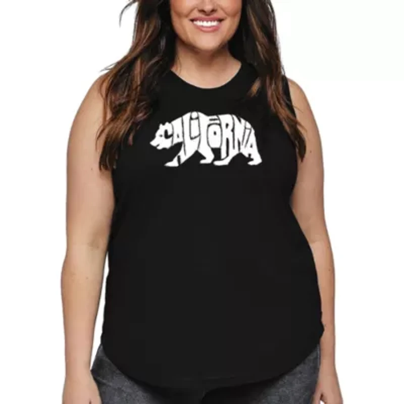 Women's Plus Word Art Tank Top - California Bear