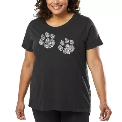 Women's Plus Word Art T-shirt - Meow Cat Prints
