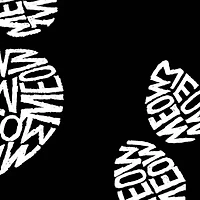 Women's Plus Word Art T-shirt - Meow Cat Prints