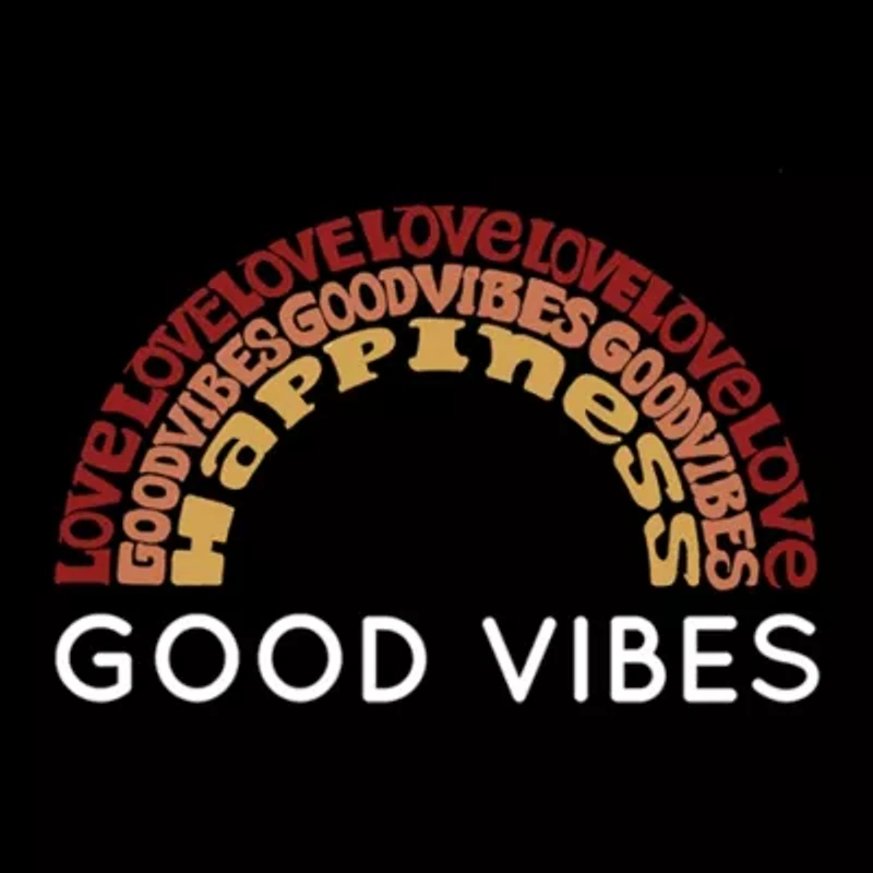 Women's Plus Word Art V-Neck - Good Vibes
