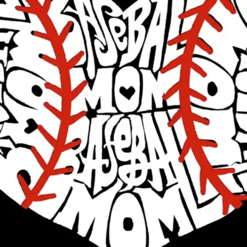 Women's Plus Word Art T-shirt - Baseball Mom