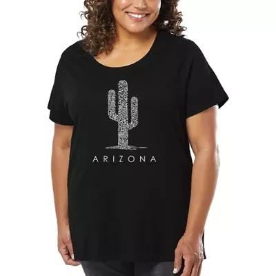 Women's Plus Word Art T-shirt - Arizona Cities
