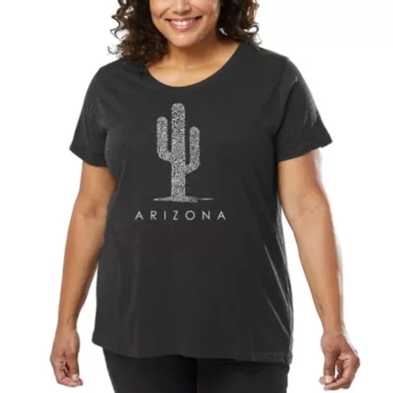 Women's Plus Word Art T-shirt - Arizona Cities