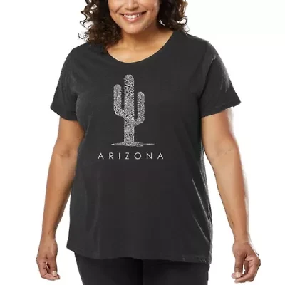 Women's Plus Word Art T-shirt - Arizona Cities