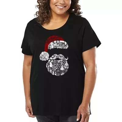 Santa Pics - Women's Plus Word Art T-Shirt