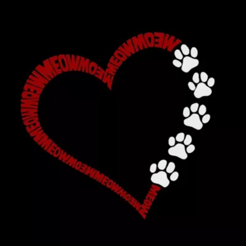Meow Heart - Women's Plus Word Art V-Neck