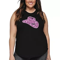 Cowgirl Hat - Women's Plus Word Art Tank Top