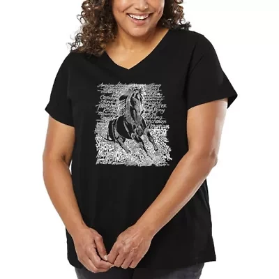 Women's Plus Word Art V-Neck - POPULAR HORSE BREEDS