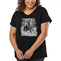 Women's Plus Word Art V-Neck - POPULAR HORSE BREEDS