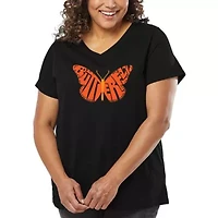 Butterfly - Women's Plus Word Art V-Neck