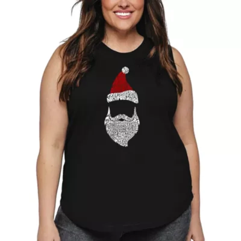 Women's Plus Word Art Tank Top - Santa Claus