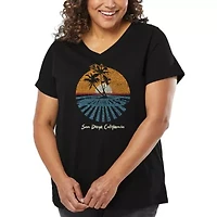 Women's Plus Word Art V-Neck - Cities San Diego
