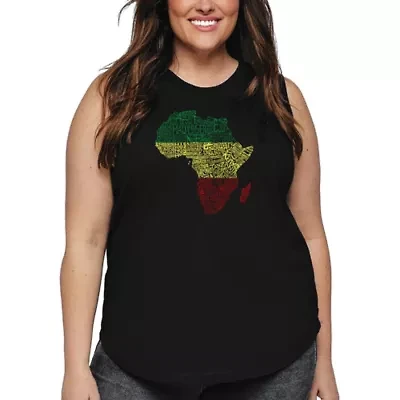 Women's Plus Word Art Tank Top - Countries Africa