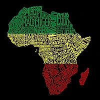 Women's Plus Word Art V-Neck - Countries Africa