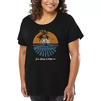 Women's Plus Word Art T-shirt - Cities San Diego